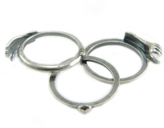 Anello fede sarda maninfide argento brunito mani in fede Gioiello Sardegna