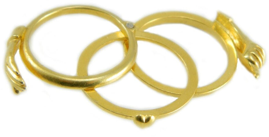 Anello Donna Maninfide in Argento Dorato – Fede Sarda Tradizionale con Mani e Cuore – Gioiello Artigianale