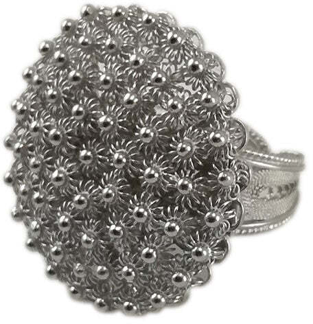 Anello filigrana argento 925 cerchio nido ape misura regolabile