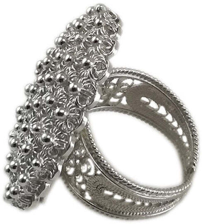 Anello filigrana argento 925 cerchio nido ape misura regolabile