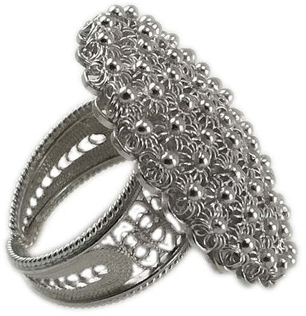 Anello filigrana argento 925 cerchio nido ape misura regolabile
