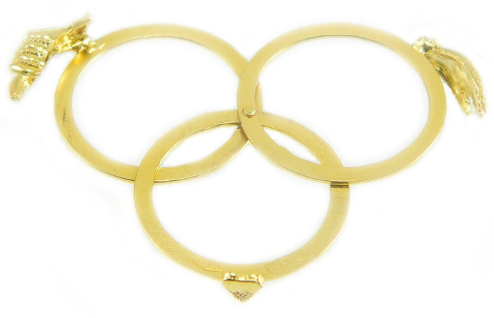 Anello filigrana fede sarda maninfide oro giallo 18 kt mani a grani Gioiello Sardegna