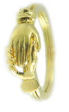 Anello filigrana sarda maninfide oro giallo 18 kt mani liscie artigianato gioiello Sardegna