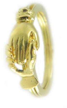 Anello filigrana sarda maninfide oro giallo 18 kt mani liscie artigianato gioiello Sardegna