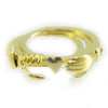 Anello filigrana sarda maninfide oro giallo 18 kt mani liscie artigianato gioiello Sardegna