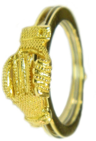 Anello filigrana sarda maninfide oro giallo e bianco 18 kt con diamante Gioiello Sardegna