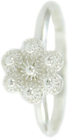 Anello Donna in Argento 925 Filigrana Sarda a Fiore Tondo Nido d'Ape Regolabile