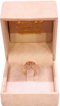 Anello donna in Oro giallo e bianco 18 Kt con cuore Gioiello per lei cuoricino traforato d'oro