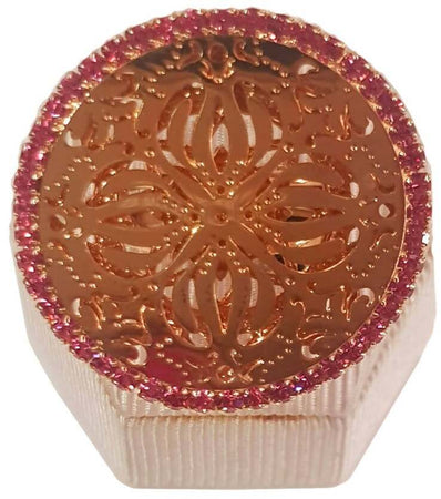 Anello Donna Kemira Placcato Oro con Pietre Brillantini Rosa Fucsia Inciso Misura Regolabile Accessori Moda per Lei Anelli