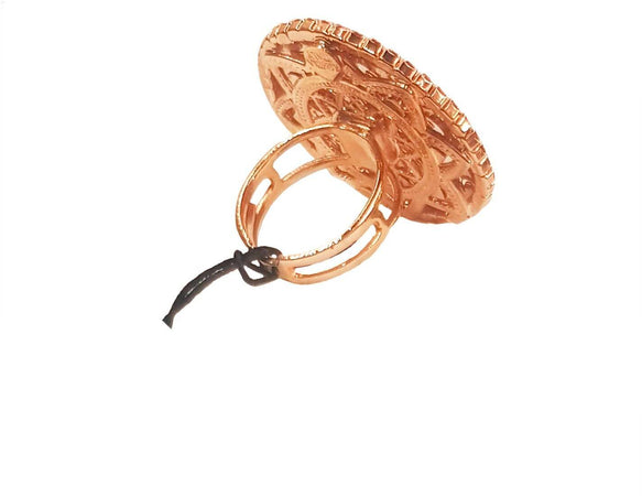 Anello Donna Kemira Placcato Oro con Pietre Brillantini Rosa Fucsia Inciso Misura Regolabile Accessori Moda per Lei Anelli