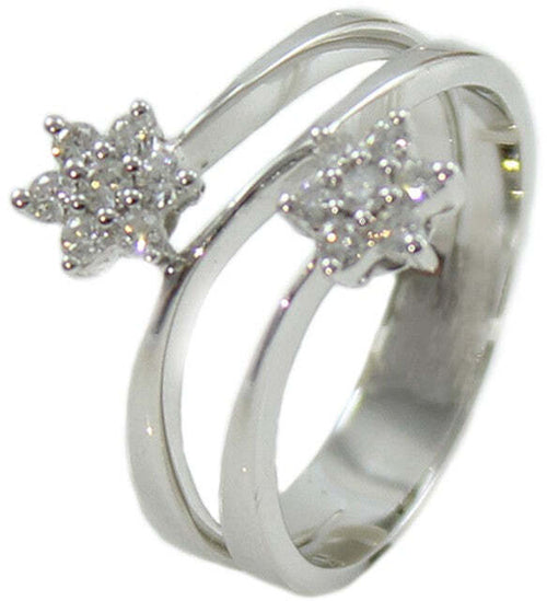 Anello donna Mirco Visconti in oro bianco e diamanti incassati a stella
