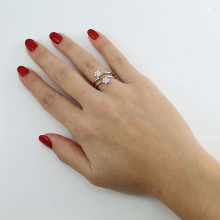Anello donna Mirco Visconti in oro bianco e diamanti incassati a stella