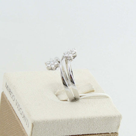 Anello donna Mirco Visconti in oro bianco e diamanti incassati a stella