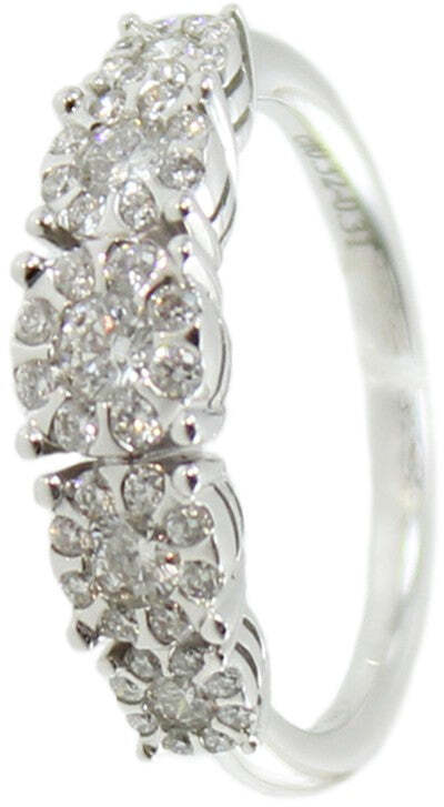 Anello donna Mirco Visconti in oro bianco e rosette di diamanti