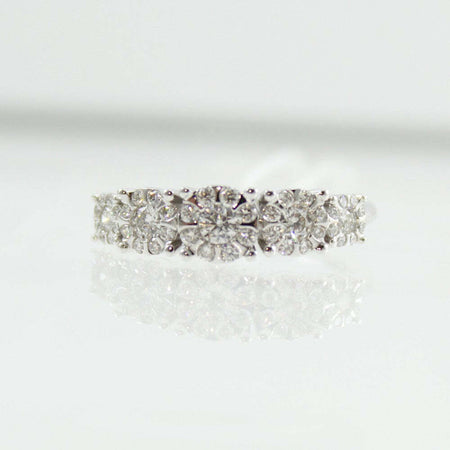 Anello donna Mirco Visconti in oro bianco e rosette di diamanti