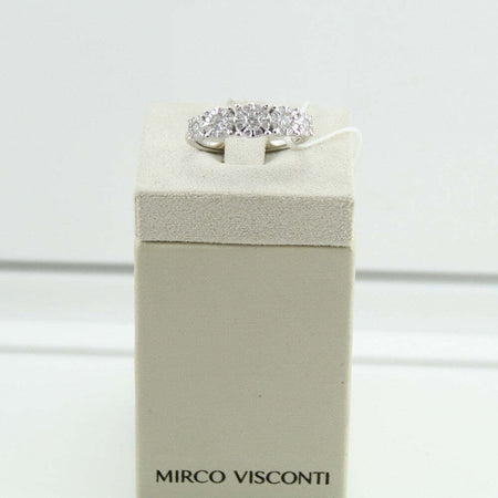 Anello donna Mirco Visconti in oro bianco e rosette di diamanti