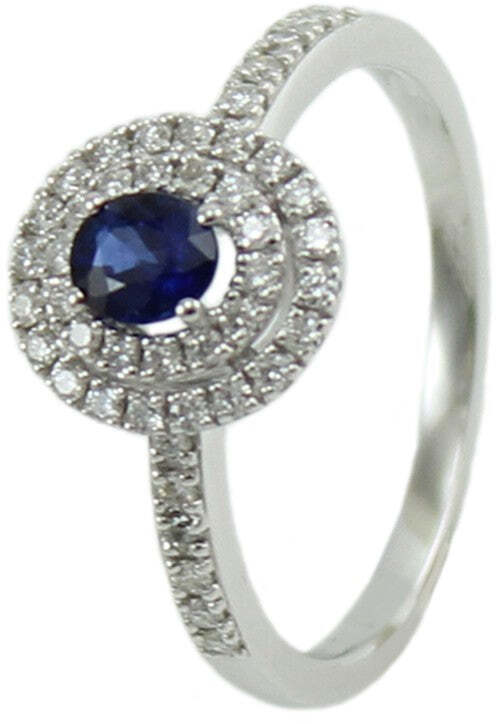 Anello donna Mirco Visconti in oro bianco zaffiro e diamanti