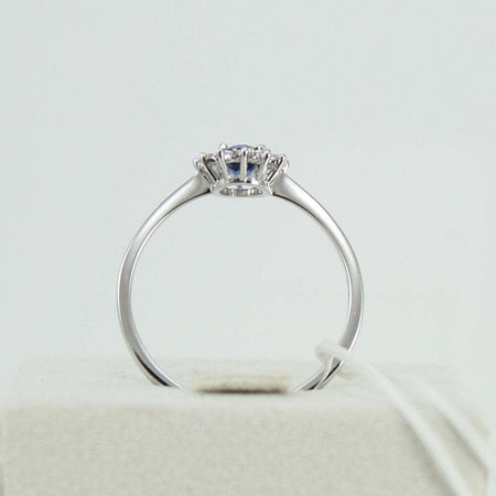 Anello donna princess Mirco Visconti in oro bianco zaffiro e diamanti.