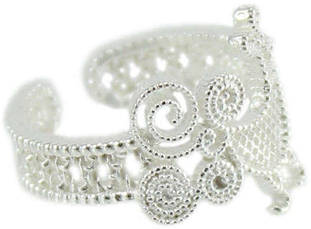 Anello Donna Pavoncella Sarda in Argento – Filigrana a Fascia Aperta – Tradizione Sardegna