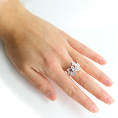 Anello Donna Pavoncella Sarda in Argento – Filigrana a Fascia Aperta – Tradizione Sardegna