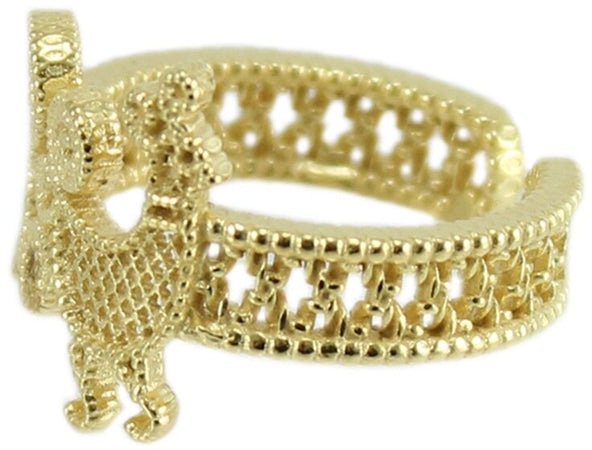 Anello Donna Pavoncella Sarda in Argento Dorato – Filigrana a Fascia Aperta – Tradizione Sardegna