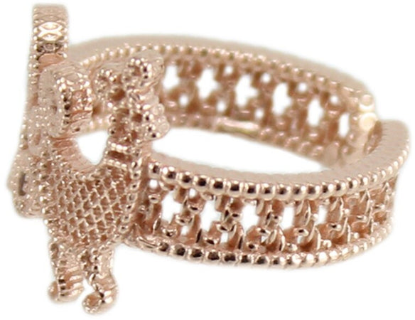 Anello Donna Pavoncella Sarda in Argento Rosè – Filigrana a Fascia Aperta – Tradizione Sardegna