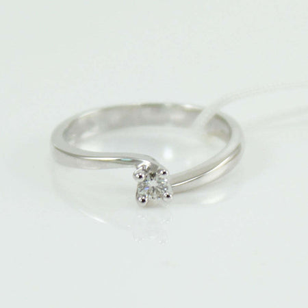 Anello donna solitario Mirco Visconti oro bianco con diamante 0.09 kt