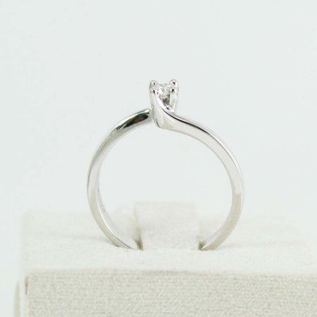 Anello donna solitario Mirco Visconti oro bianco con diamante 0.09 kt