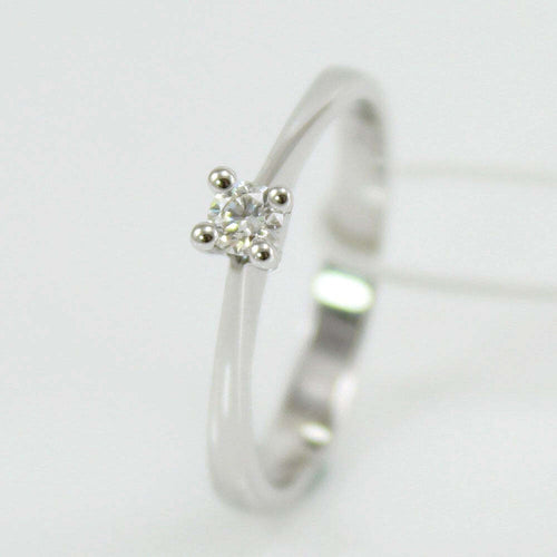 Anello donna solitario Mirco Visconti oro bianco con diamante 0.12 kt