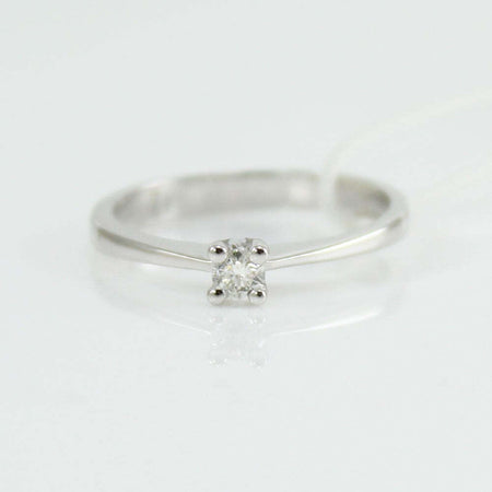 Anello donna solitario Mirco Visconti oro bianco con diamante 0.12 kt