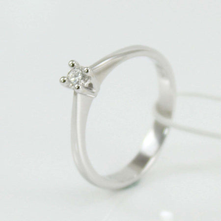 Anello donna solitario Mirco Visconti oro bianco con diamante 0.12 kt
