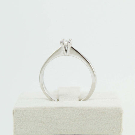 Anello donna solitario Mirco Visconti oro bianco con diamante 0.12 kt