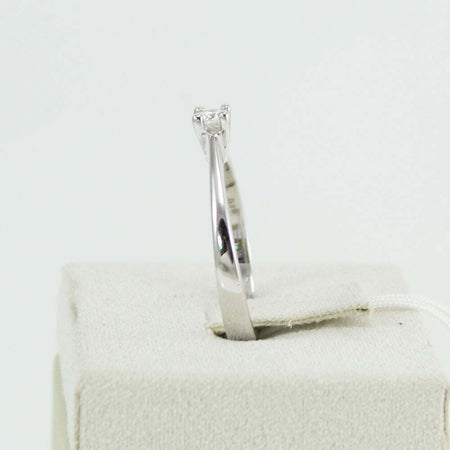 Anello donna solitario Mirco Visconti oro bianco con diamante 0.12 kt