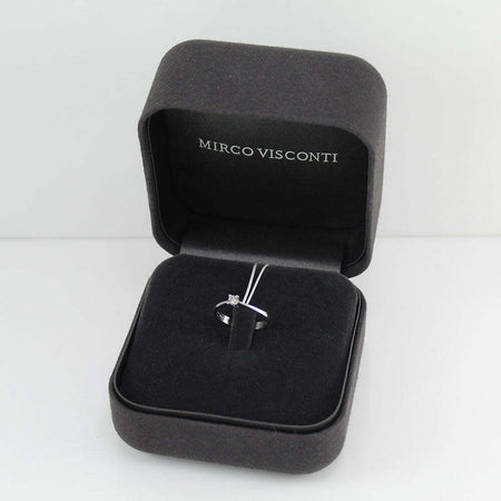 Anello donna solitario Mirco Visconti oro bianco con diamante 0.12 kt