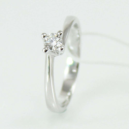 Anello donna solitario Mirco Visconti oro bianco con diamante 0.23 kt