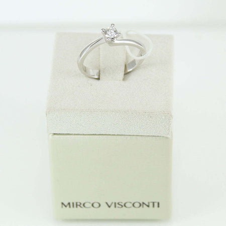 Anello donna solitario Mirco Visconti oro bianco con diamante 0.23 kt