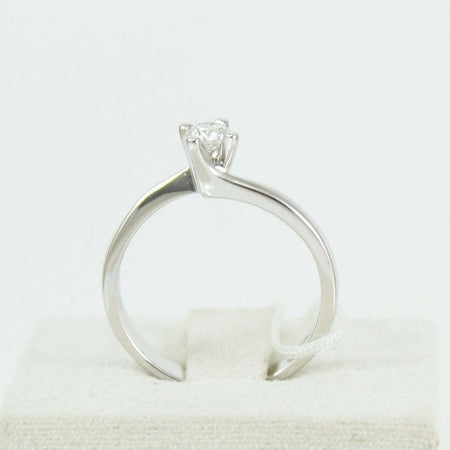 Anello donna solitario Mirco Visconti oro bianco con diamante 0.23 kt