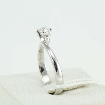 Anello donna solitario Mirco Visconti oro bianco con diamante 0.23 kt