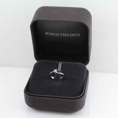 Anello donna solitario Mirco Visconti oro bianco con diamante 0.23 kt