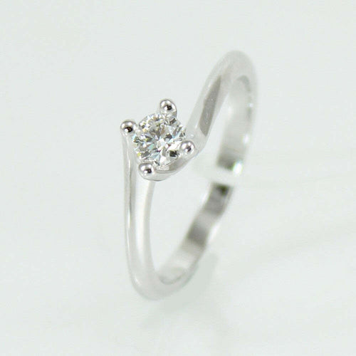 Anello donna solitario Mirco Visconti oro bianco con diamante 0.28 kt