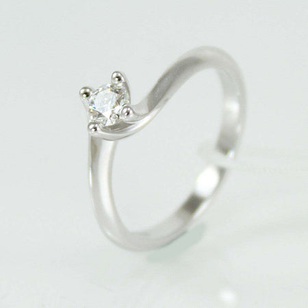 Anello donna solitario Mirco Visconti oro bianco con diamante 0.28 kt