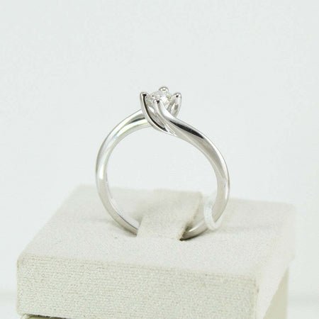 Anello donna solitario Mirco Visconti oro bianco con diamante 0.28 kt