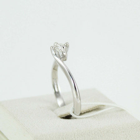Anello donna solitario Mirco Visconti oro bianco con diamante 0.28 kt