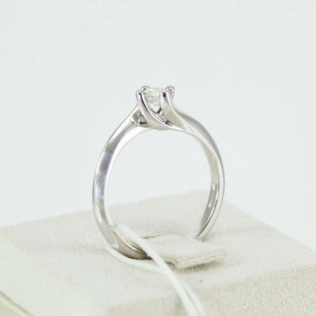 Anello donna solitario Mirco Visconti oro bianco con diamante 0.28 kt