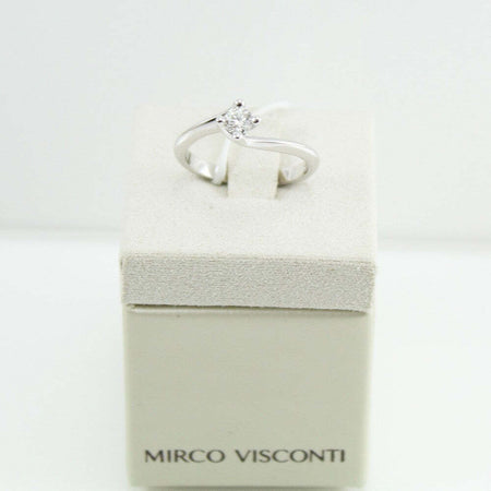 Anello donna solitario Mirco Visconti oro bianco con diamante 0.28 kt
