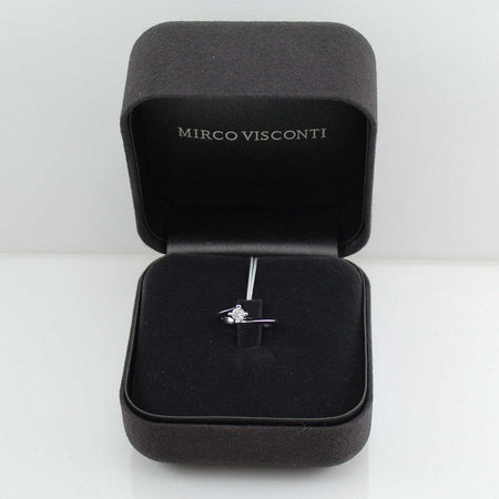Anello donna solitario Mirco Visconti oro bianco con diamante 0.28 kt