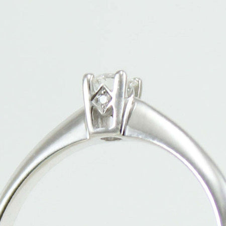 Anello donna solitario Mirco Visconti oro bianco con diamante centrale e laterali