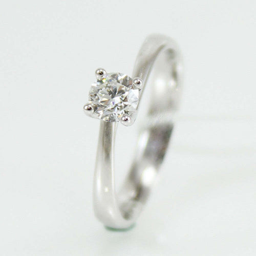 Anello donna solitario Mirco Visconti oro bianco con diamante da mezzo carato