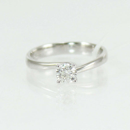 Anello donna solitario Mirco Visconti oro bianco con diamante da mezzo carato