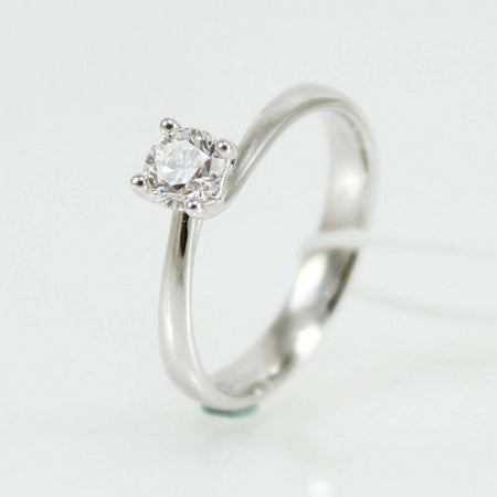 Anello donna solitario Mirco Visconti oro bianco con diamante da mezzo carato